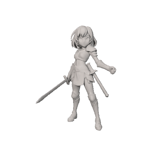 Anime girl war 3D model (.stl)
